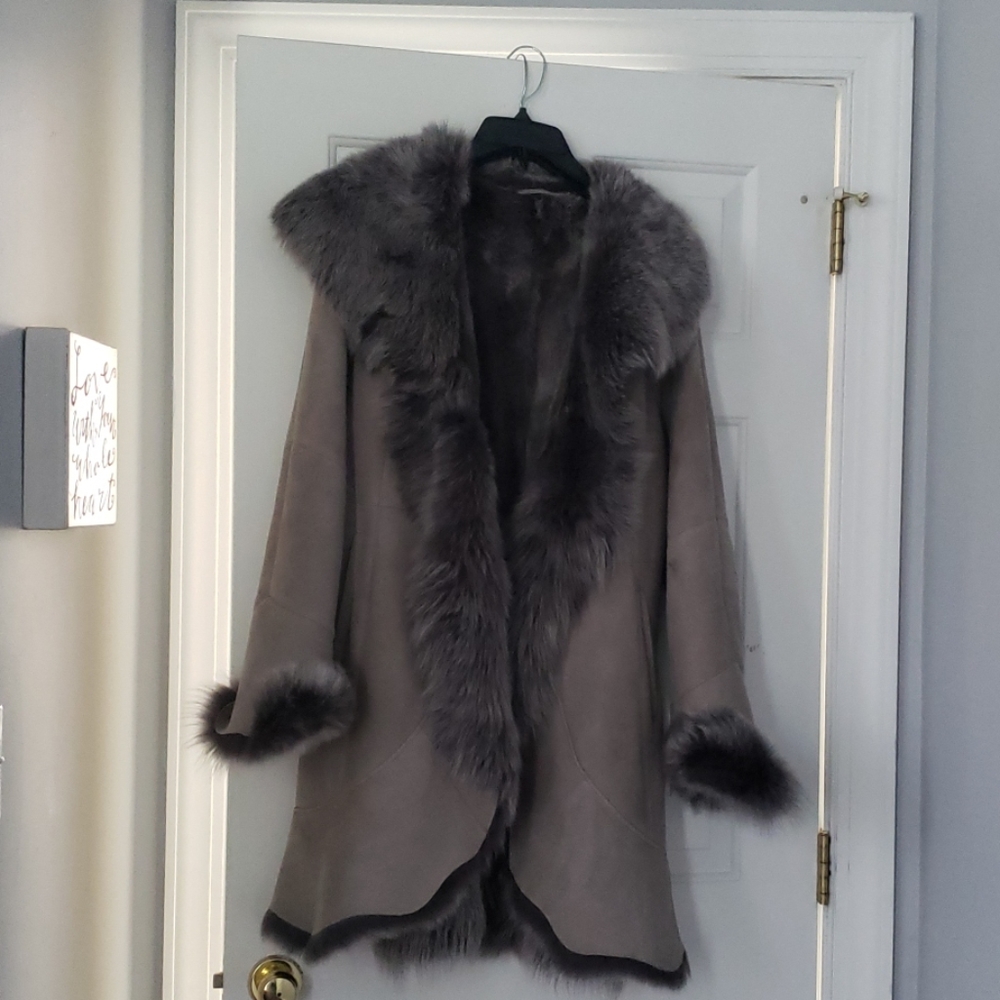 Hidesociety grey shearling coat